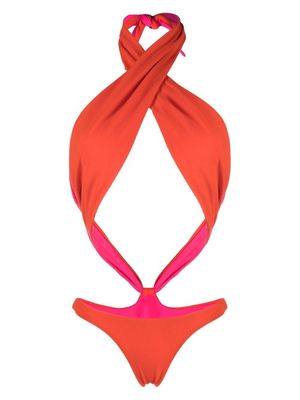 Reina Olga Showpony cut-out swimsuit - Orange