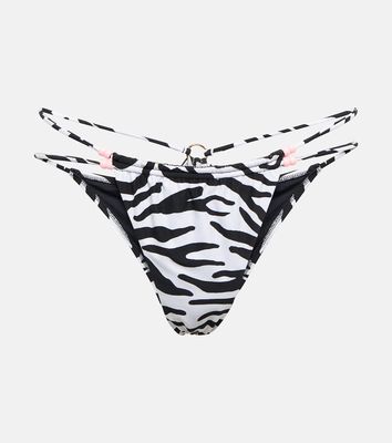 Reina Olga Theresa zebra-print bikini bottoms