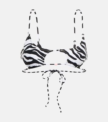 Reina Olga Theresa zebra-print bikini top