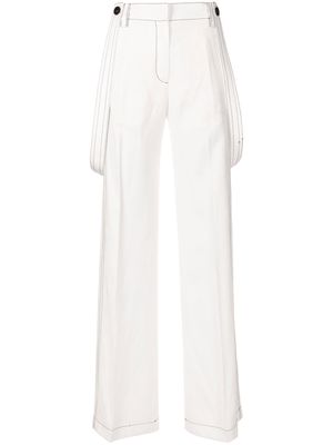 Reinaldo Lourenço braces-detail high-waist trousers - White
