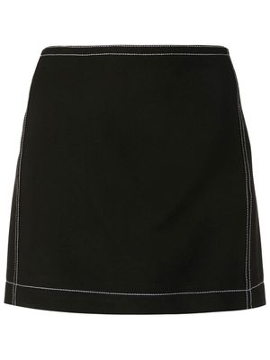 Reinaldo Lourenço contrast-stitching mini skirt - Black