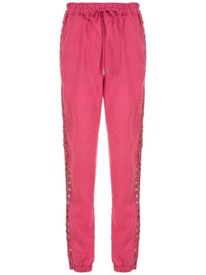 Reinaldo Lourenço cut-out side stripe track trousers - Pink