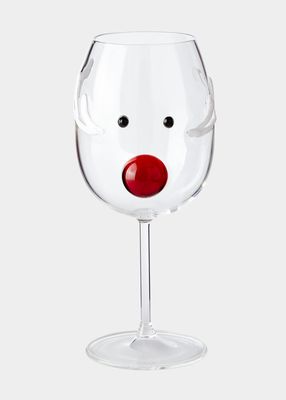 Reindeer Wine Glass