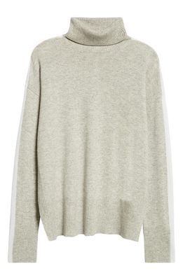 Reiss Alexis Stripe Sleeve Turtleneck Sweater in Grey/white