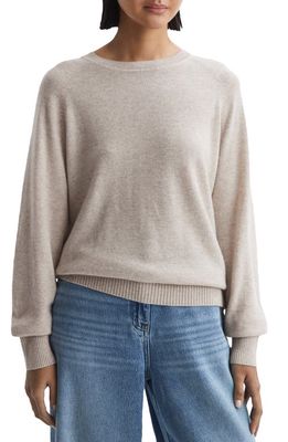 Reiss Andi Raglan Sleeve Crewneck Sweater in Stone