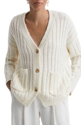 Reiss Annie Wool Blend Cardigan in Neutral