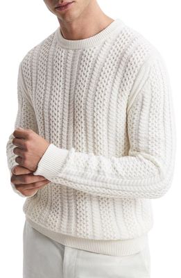 Reiss Arlington Cable Sweater in Ecru