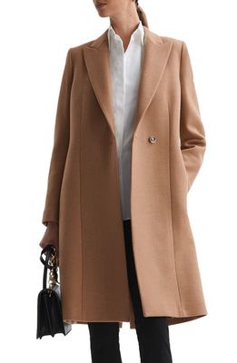 Reiss Arlow Wool Blend Coat in Camel