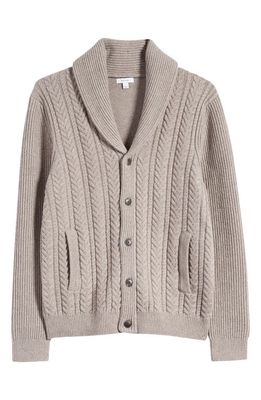 Reiss Ashbury Shawl Collar Cardigan in Mink Melange