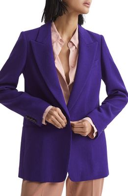 Reiss Blake Single Breasted Wool Blazer in Purple