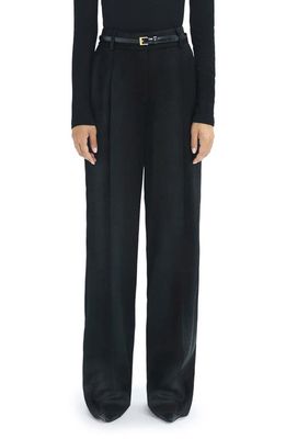 Reiss Carrie Satin Pants in Black