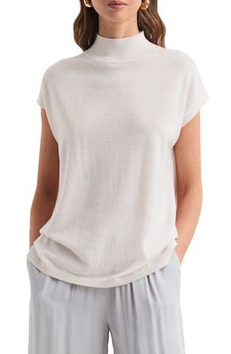 Reiss Clara Short Sleeve Wool Sweater in Stone