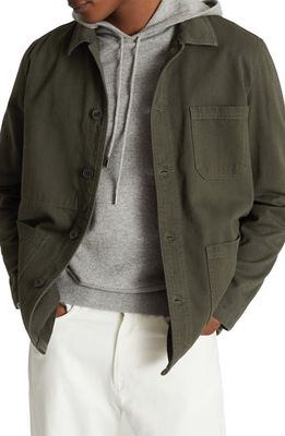 Reiss Conley Cotton Overshirt in Forest Green