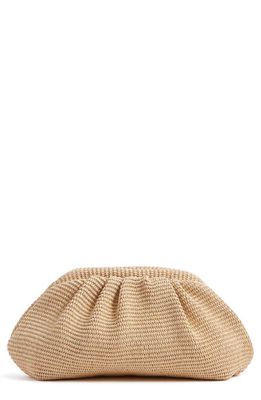 Reiss Delilah Ruched Clutch in Natural