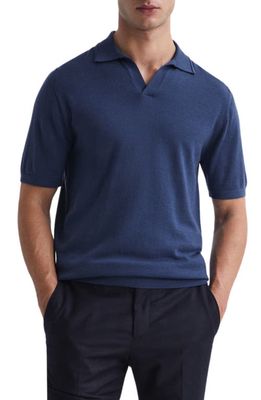 Reiss Duchie Solid Wool Polo Shirt in Azure