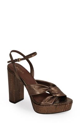 Reiss Heidi Ankle Strap Platform Sandal in Bronze