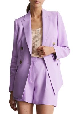 Reiss Hollie Linen Blend Blazer in Lilac