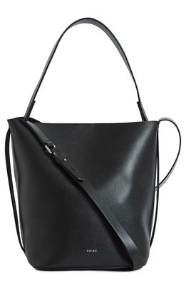 Reiss Hudson Leather Bucket Bag in Black