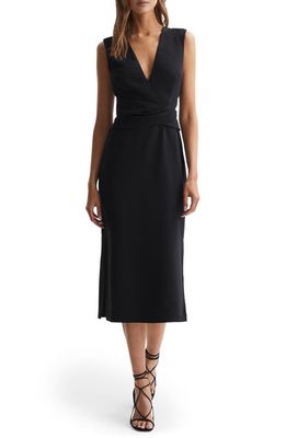 Reiss Jade Plunge Neck Sheath Dress in Black