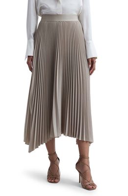 Reiss Jodie Pleated Handkerchief Hem Skirt in Champagne