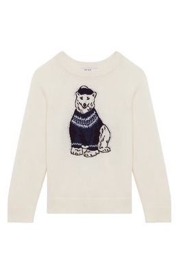 Reiss Kids' Birch Jr. Polar Bear Crewneck Sweater in Navy Multi