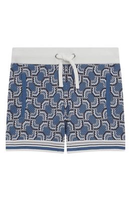 Reiss Kids' Bloom Jr. Jacquard Drawstring Knit Shorts in Blue
