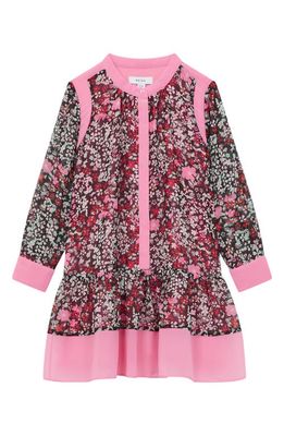 Reiss Kids' Camilla Jr. Long Sleeve Dress in Pink