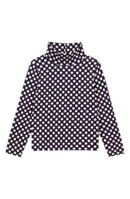 Reiss Kids' Casey Polka Dot Turtleneck in Navy White