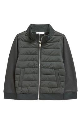 Reiss Kids' Flintoff Jr. Quilted Bomber Jacket in Forest Green