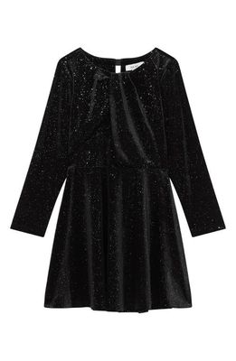 Reiss Kids' Gweneth Jr. Long Sleeve Velvet Dress in Black