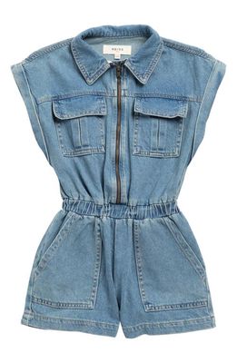 Reiss Kids' Jamie Jr. Cotton Denim Romper in Mid Blue