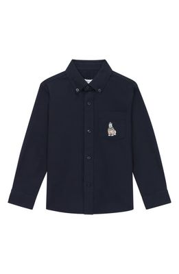 Reiss Kids' Matis Jr. Cotton Button-Down Shirt in Navy