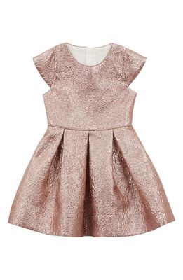 Reiss Kids' Nia Jr. Metallic Fit & Flare Dress in Rose Gold