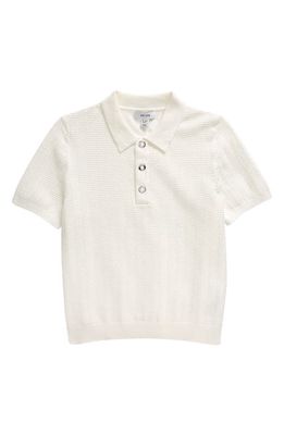 Reiss Kids' Pascoe Textured Sweater Polo in White