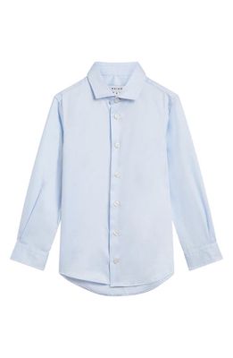 Reiss Kids' Remote Jr. Cotton Button-Up Shirt in Soft Blue