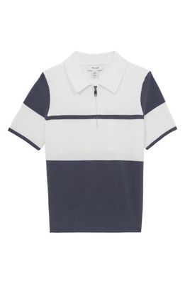 Reiss Kids' Rome Stripe Polo in Blue/White