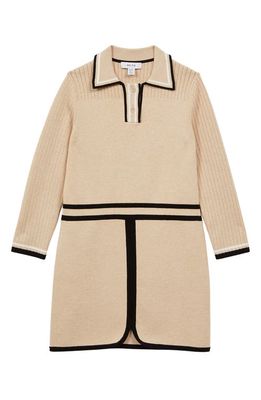 Reiss Kids' Ruby Long Sleeve Sweater Dress in Camel