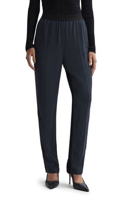 Reiss Leona Zip Hem Pull-On Trousers in Black