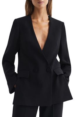 Reiss Margeuax Double Breasted Jacket in Black