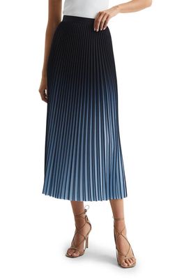 Reiss Marlie Pleated Ombré Midi Skirt in Bright Blue