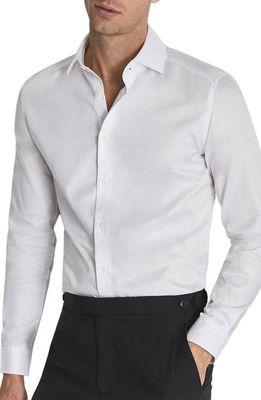 Reiss Men's Remote Cotton Button-Up Shirt in White