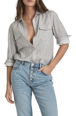 Reiss Mimi Cotton Button-Up Shirt in Grey