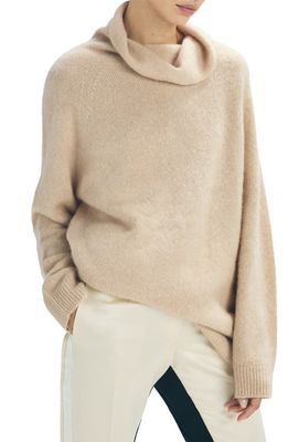 Reiss Naomie Cowl Neck Cashmere & Silk Sweater in Camel
