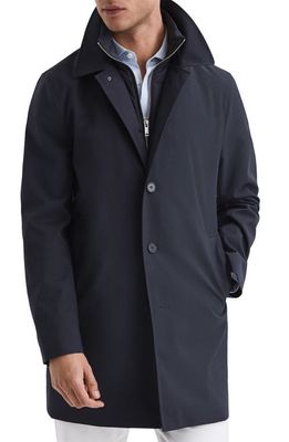 Reiss Perrin Coat with Removable Quilted Bib in Navy