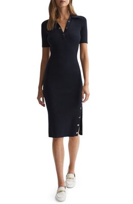 Reiss Remi Ribbed Sweater Dress in Navy