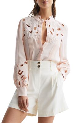 Reiss Sophie Cutout Blouse in Pink