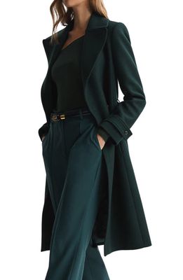 Reiss Tor Wool Blend Coat in Green