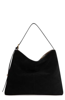 Reiss Vigo Leather Shoulder Bag in Black