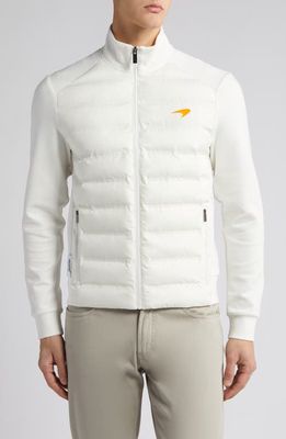 Reiss x McLaren Formula 1 Team Collection Mayer Quilted Zip-Up Jacket in White