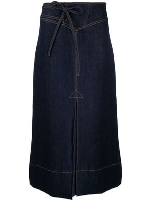Rejina Pyo Boon organic-cotton denim midi skirt - Blue